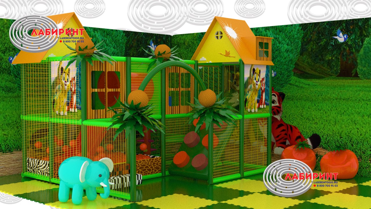 Детский игровой лабиринт «Джунгли Лео»